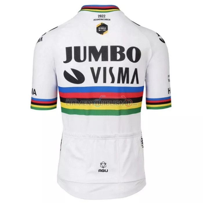 Abbigliamento Ciclismo Jumbo Visma Manica Corta 2022 Bianco